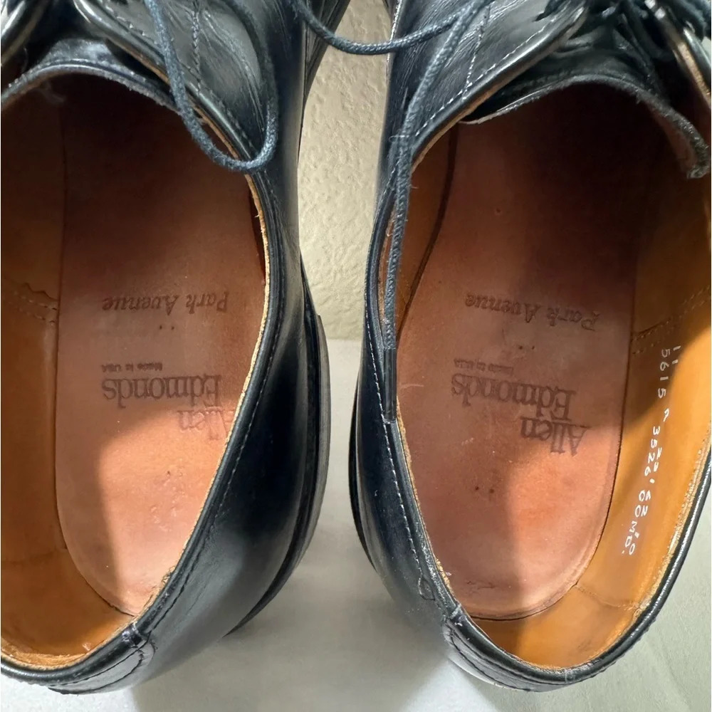 Allen Edmonds Park Avenue Oxfords Men's  Black Leather Cap Toe Shoes Size 11A - Picture 7 of 12